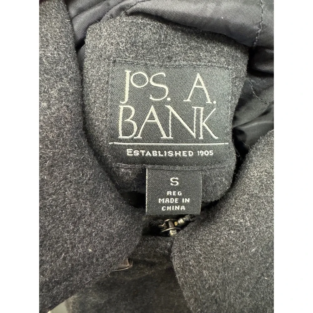 Jos A Bank Mens Wool Blend Jacket Small Gray Coat Bomber Style
